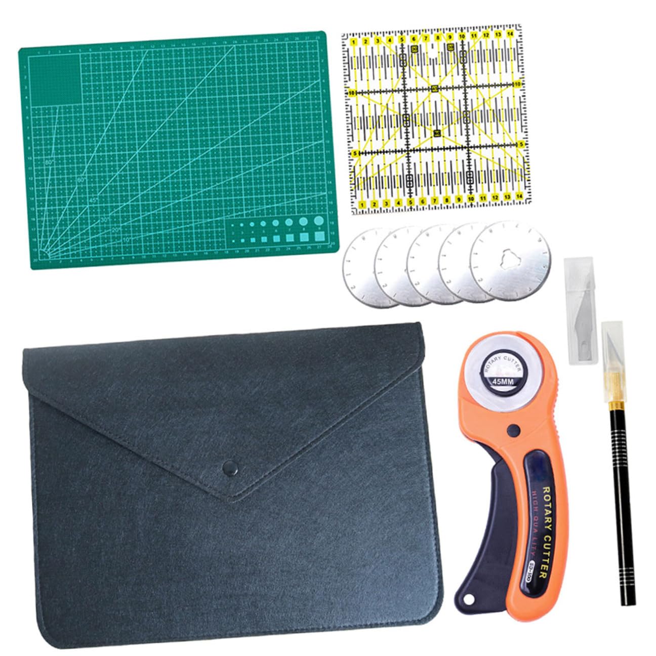Set Da Taglio Taglierina Rotante Manuale Creativo Kit Da Cucito Taglierina Rotonda Piano Cutter Materiale Resistente Impugnatura Ergonomica Lama Blocco Sicurezza