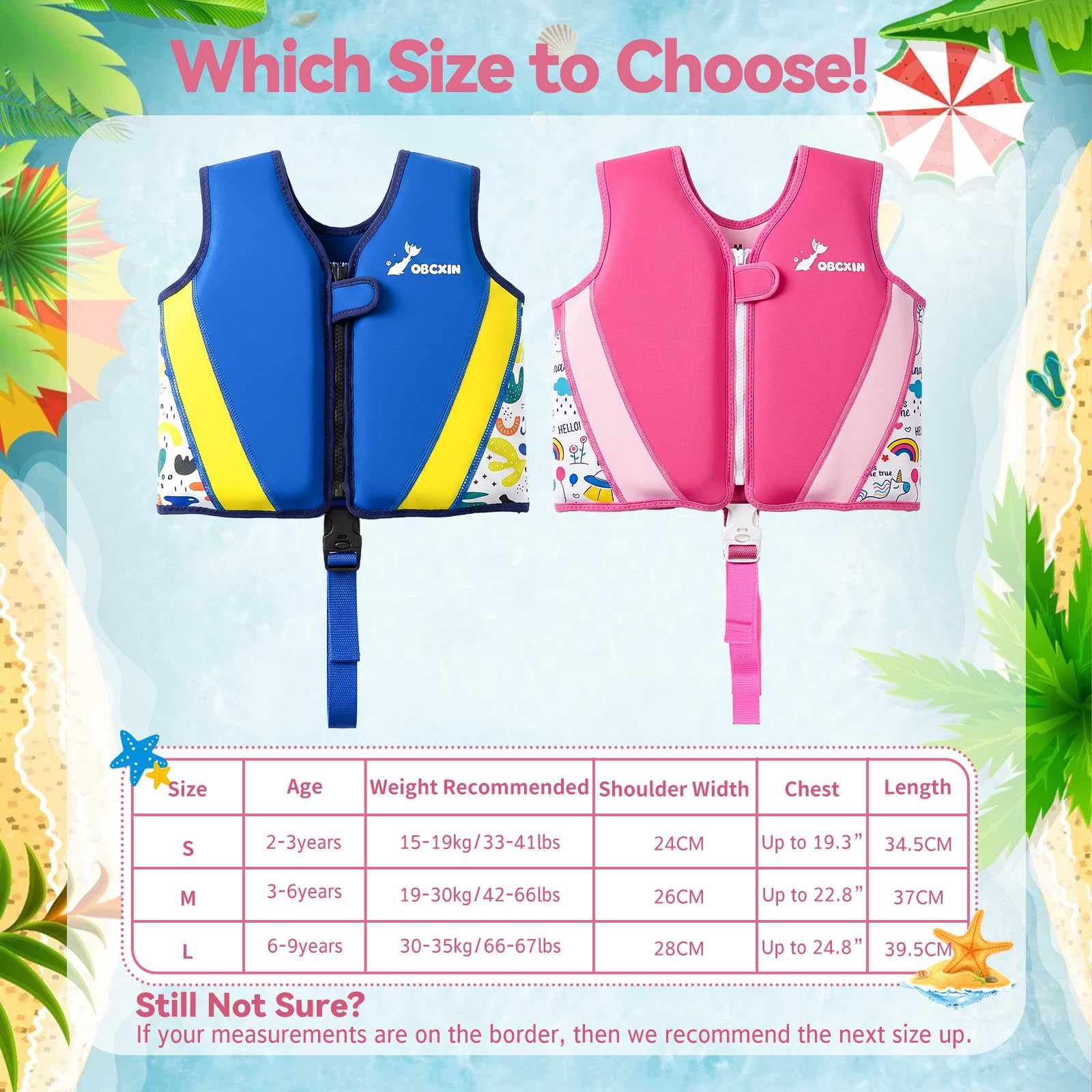 Chaleco de Natación para Niños, Flotador Ajustable, TÜV geprüft, Neopreno Suave