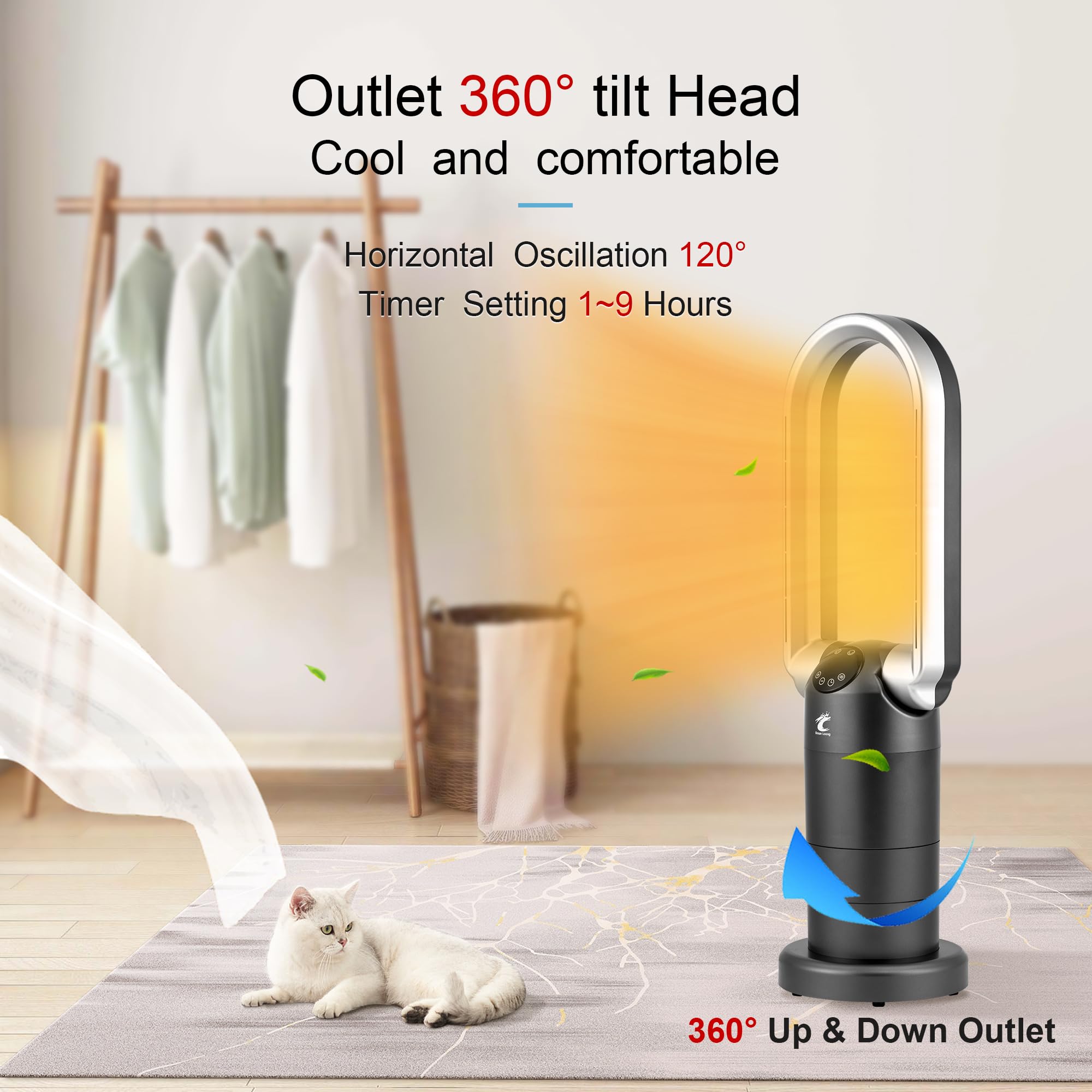 Amazon.com: 1500W Space Heater u0026 29” Bladeless Tower Fan u0026 HEPA Air Purifier  3-in-1, Auto ECO Ceramic Heater with 16℃~38℃ Thermostat,9Hs Timeru0026 9Speeds  Table Fan with Remote for Home Office Bedroom-Grey 2023NEW :