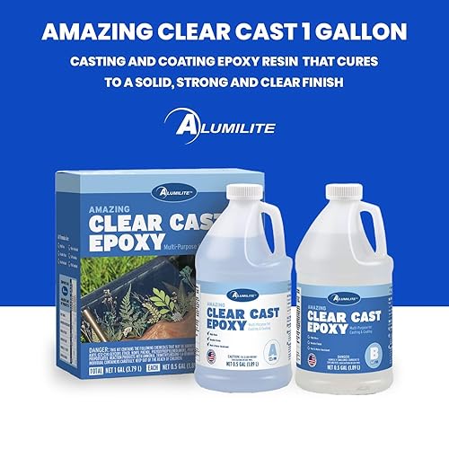 Miniatura 2 de Kit de resina epoxi Alumilite Amazing Clear Cast (1 galón) - Seguro para alimentos, cristalino, acabado de alto brillo - Perfecto para encimeras,