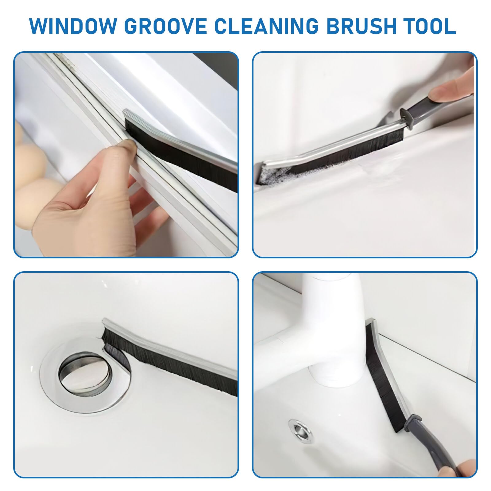 Spazzola Per Fessure MUUWUU - Setole Dure, Pulizia Fughe Piastrelle, Cucina, Bagno, Multiuso Con Manico Ergonomico