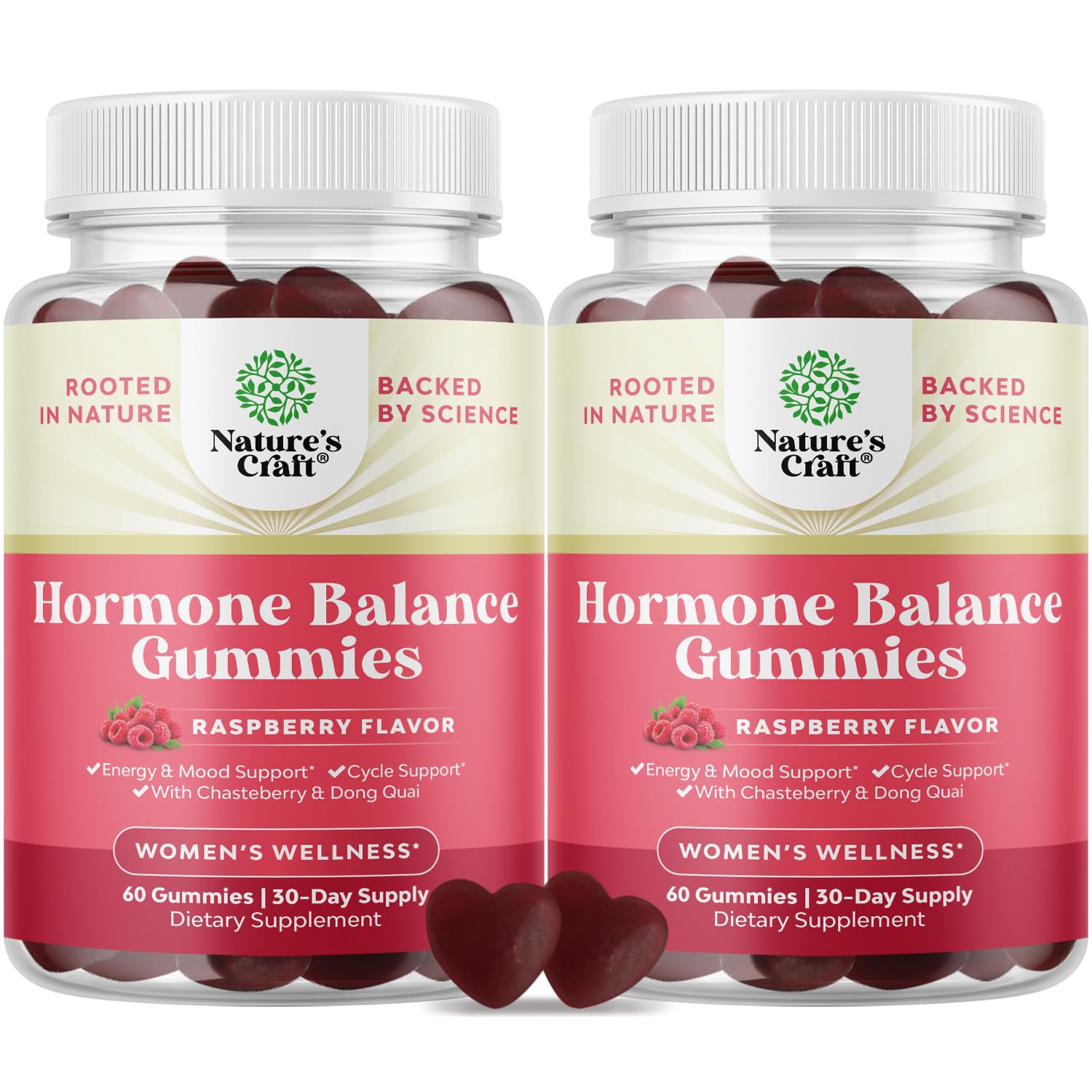 Hormone Balance for Women Gummies of All Ages - PMS Support Supplement for Women to Regulate Menstrual Cycle & Hormonal Balance Menopause & Mood Swings with Vitamin B6 & Dong Quai - 60 Chews - 2 pack