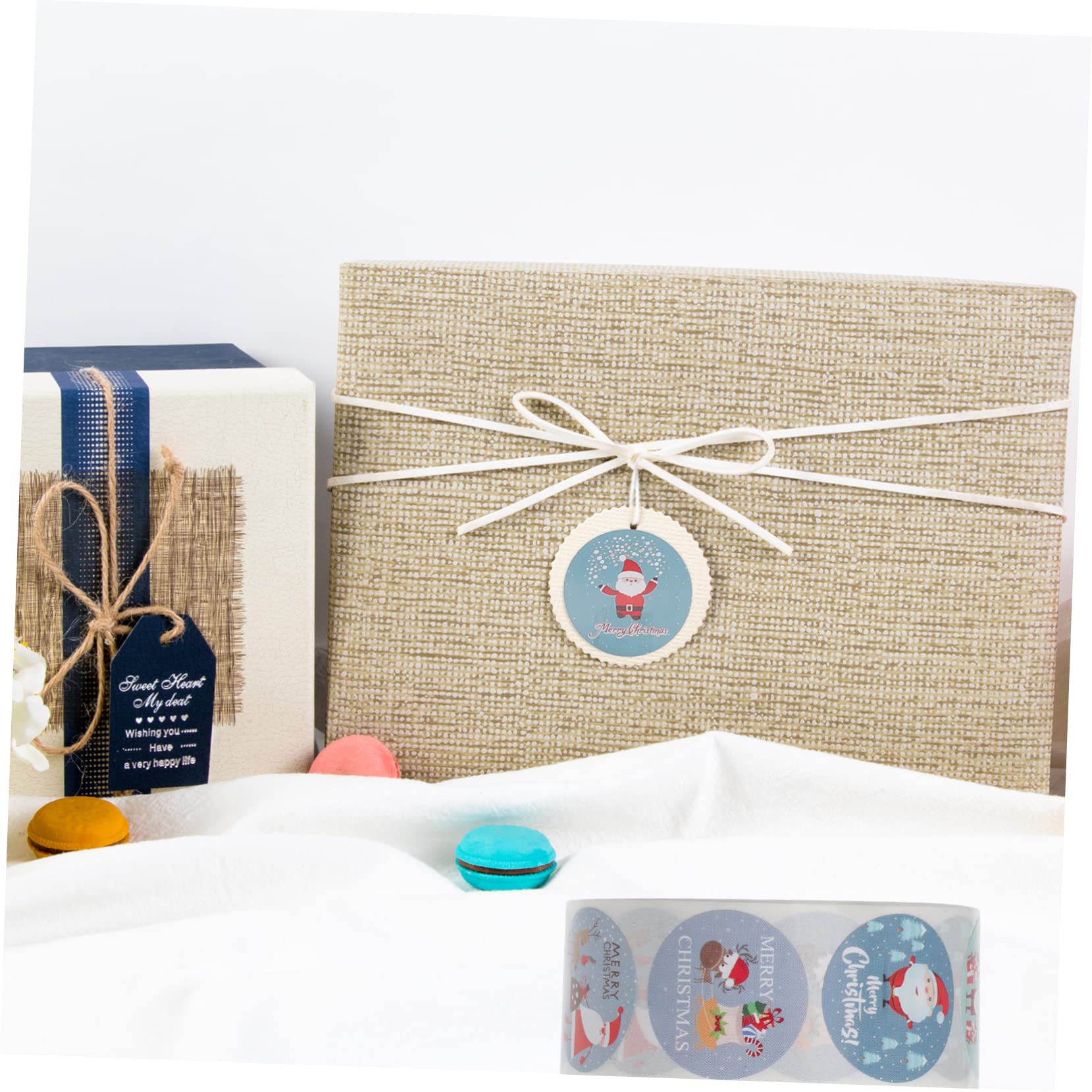 STOBOK 8rotoli Decorazioni Natalizie Adesivi Festivi Stickers Per Buste e Biglietti Adesivi Per Artigianali e Confezioni