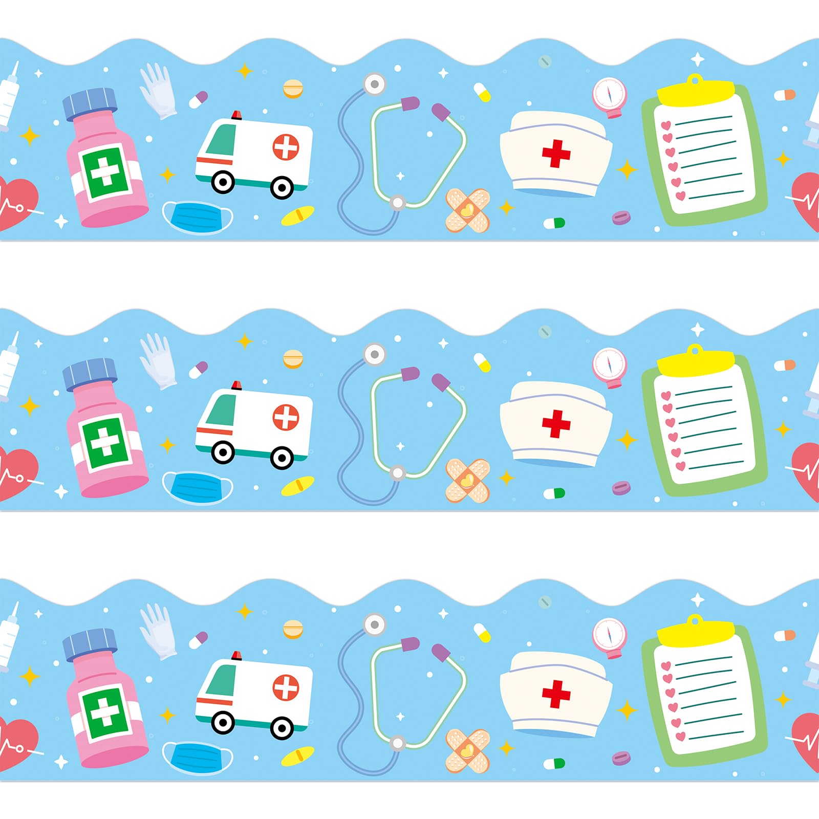 72 Feet Science Bulletin Board Borders Blue Science Lab Border for Science Classroom Décor Back to School Office Party Decorations