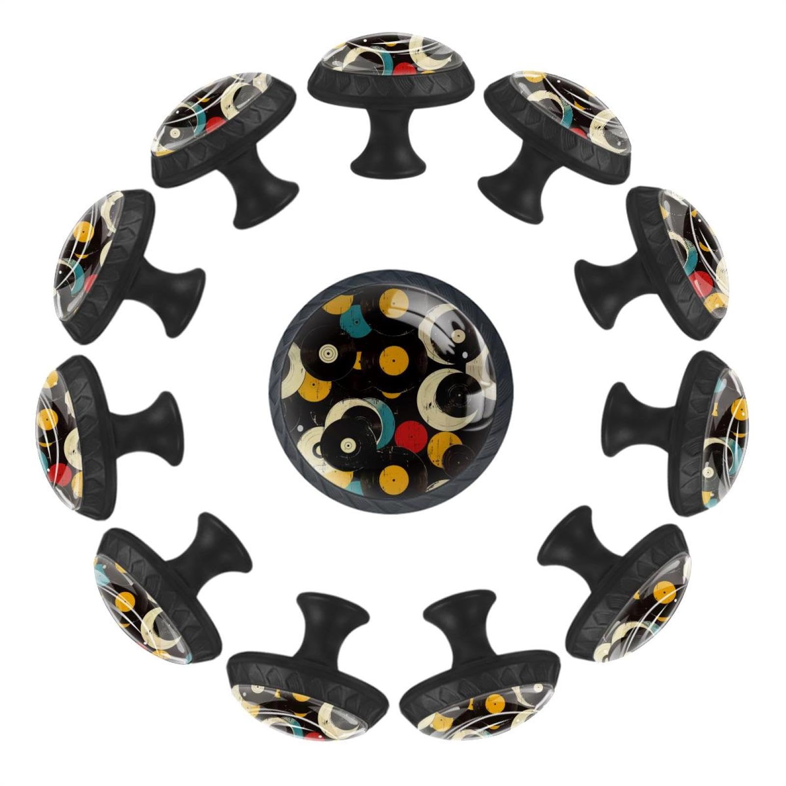 Boutons de tiroir en vinyle et verre cristal (lot de 12) poignées rondes transparentes maison