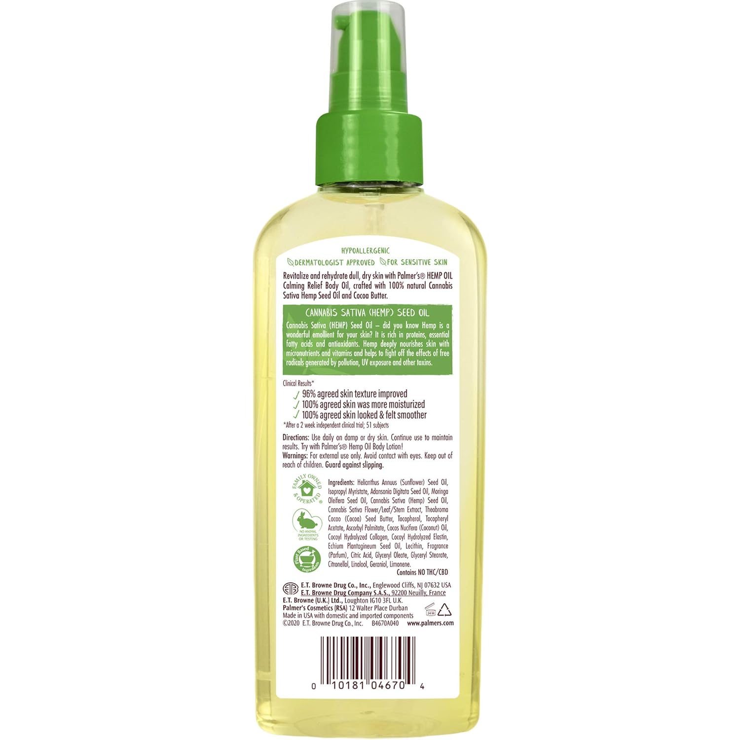 Palmer's Cocoa Butter Formula Hemp Oil Calming Relief Body Oil, 5.1 Ounces : Beauty & Personal Care