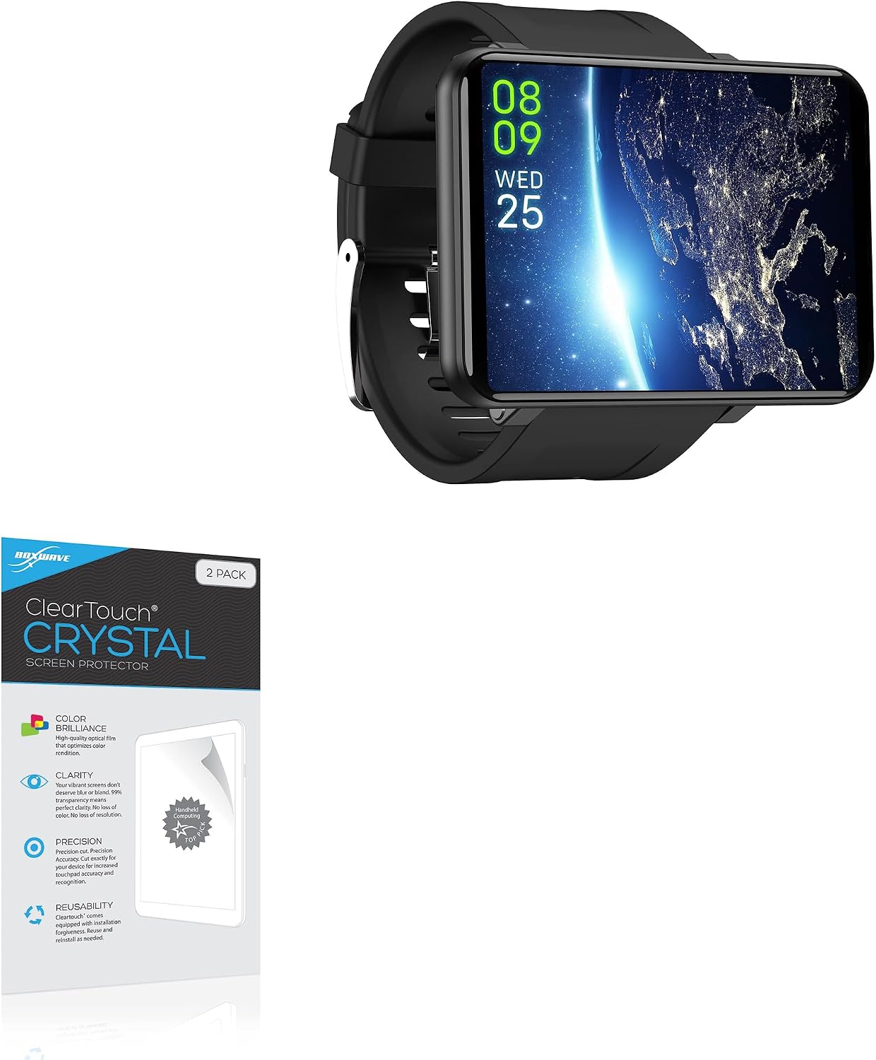 BoxWave Screen Protector Compatible with Sfit Smart Watch Sf100 (2.86 in) - ClearTouch Crystal (2-Pack), HD Film Skin - Shields from Scratches