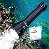 Wurkkos DL70 Lampe de plongée 13000 lumens, 4 * XHP50.2 LED torche sous-marine, torche de plongée super lumineuse à lumens élevés, Avec alimentation rechargeable 2 * 5000mAh et chargeur
