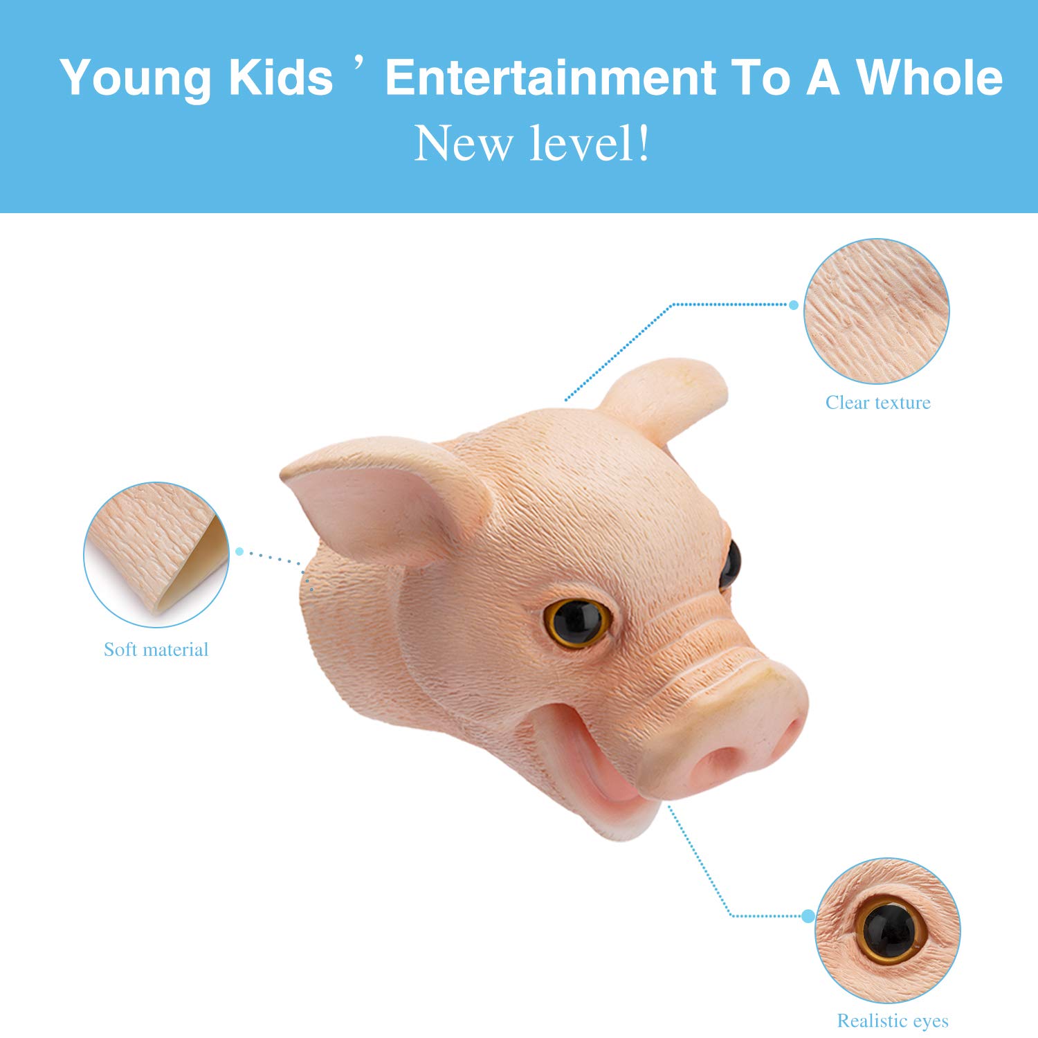 Amazon.com: Yolococa Pig Hand Puppet Realistic Latex Soft Animal