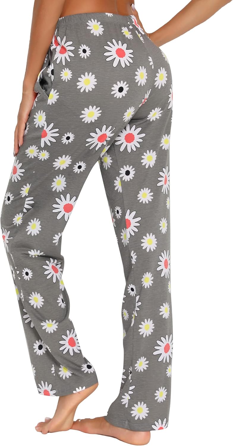 ENJOYNIGHT Women Cotton Lounge Pants Comfy Pajama Bottoms With Pockets&Drawstring - Image 6