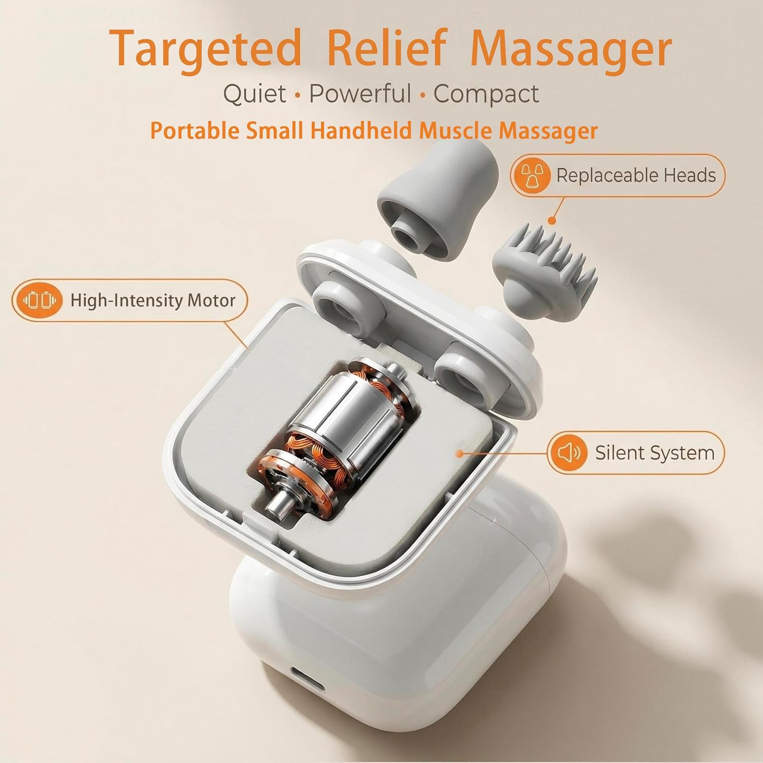 Travel Massager, Mini Finger-Kneading Massage Tool, Portable Handheld Electric Massager for Neck Hands & Wrist, Travel Essentials Stress Relief Tool, 3-Speed Silent Wellness Gift for Traveling