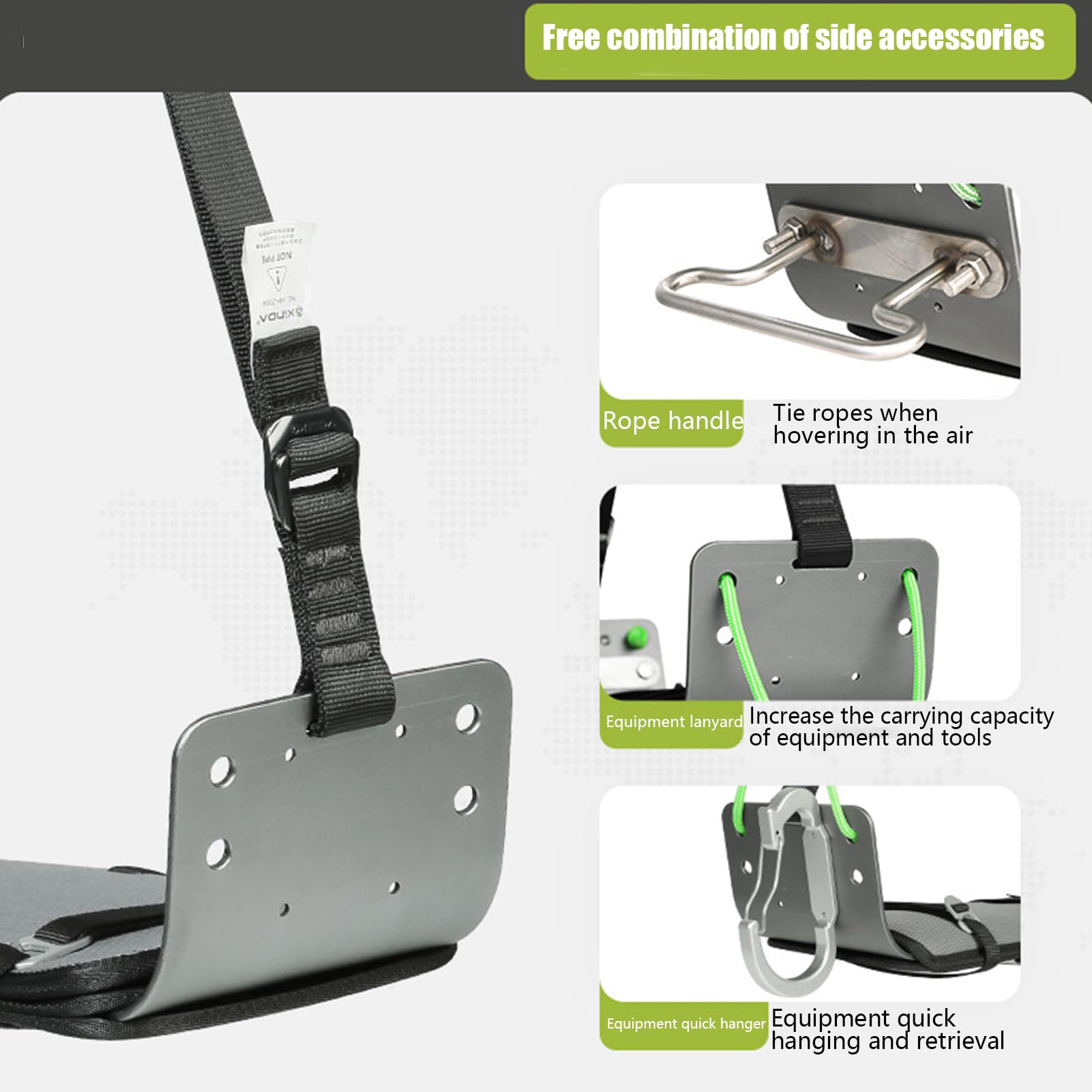 Arnés De Escalada: Cinturón para Trepar Árboles De 50x19x12 Cm, Silla De Montar De Seguridad Cómoda, Equipo De Soporte para Escalada En Roca, Equipo De Montañismo para Acampar para Entrenamiento
