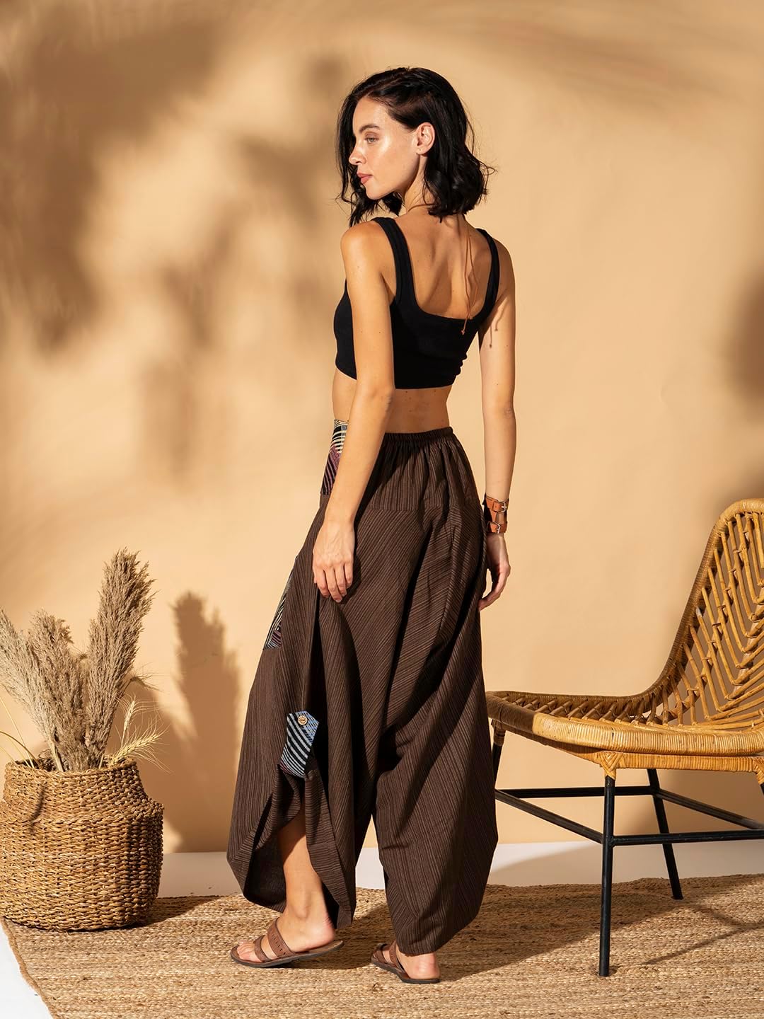 Rave Clothes for Women Palazzo Pants, Dance Yoga Pants Comfy Lounge Pants shamanic Clothing Women - Image 5