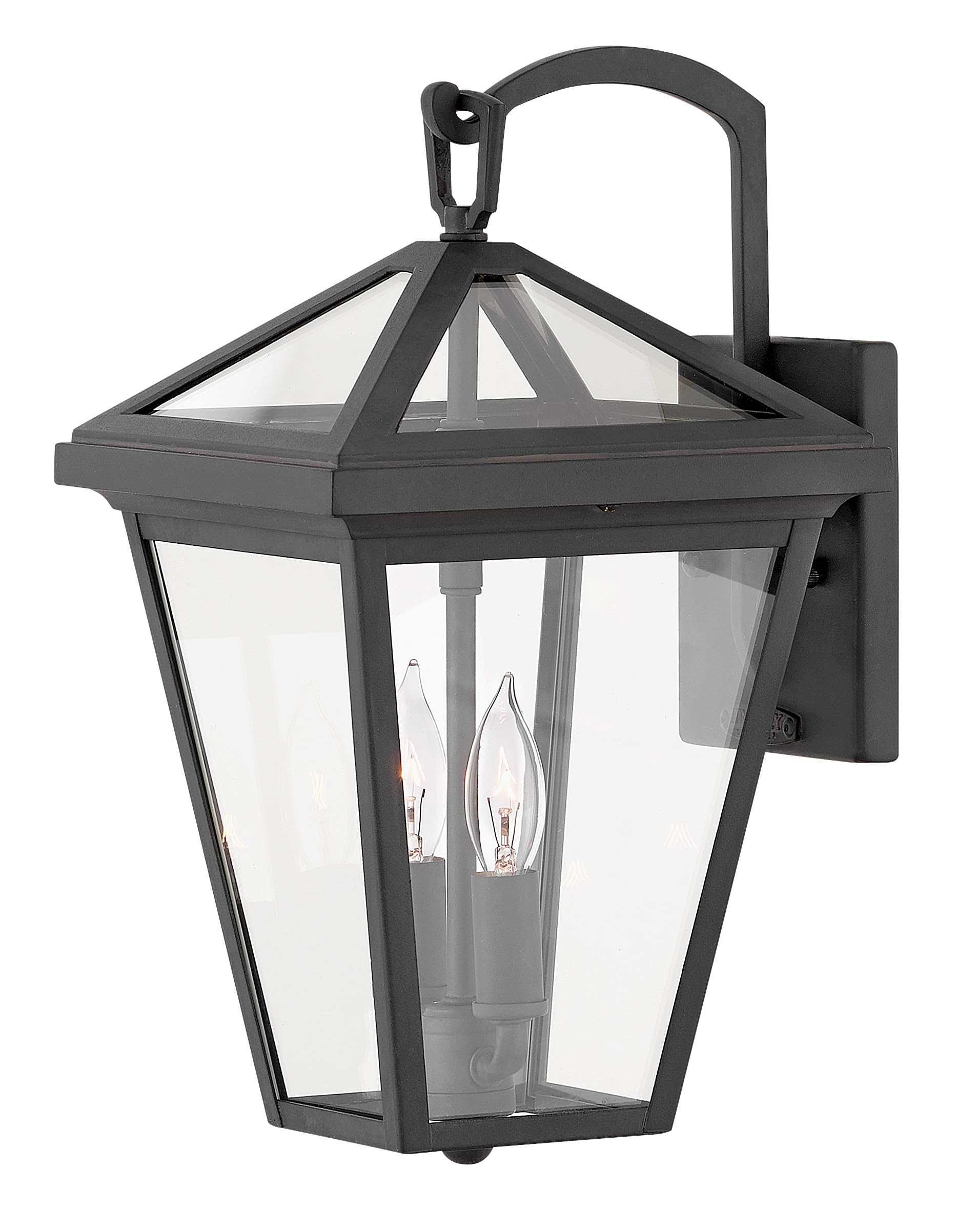 Hinkley Alford Place Collection Two Light Small Outdoor Wall Mount Lantern, Museum Black (Model: 2560MB)