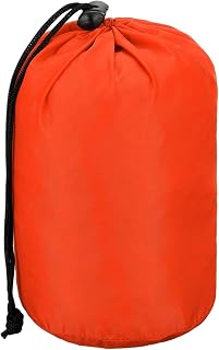 uxcell 3.9x6.1x6.7 Stuff Sack, Nylon Water Resistant Portable Drawstring Dust Flap Bags Stuff Sack Ultralight Dry Bag for Camping Hiking Backpacking Traveling, Orange