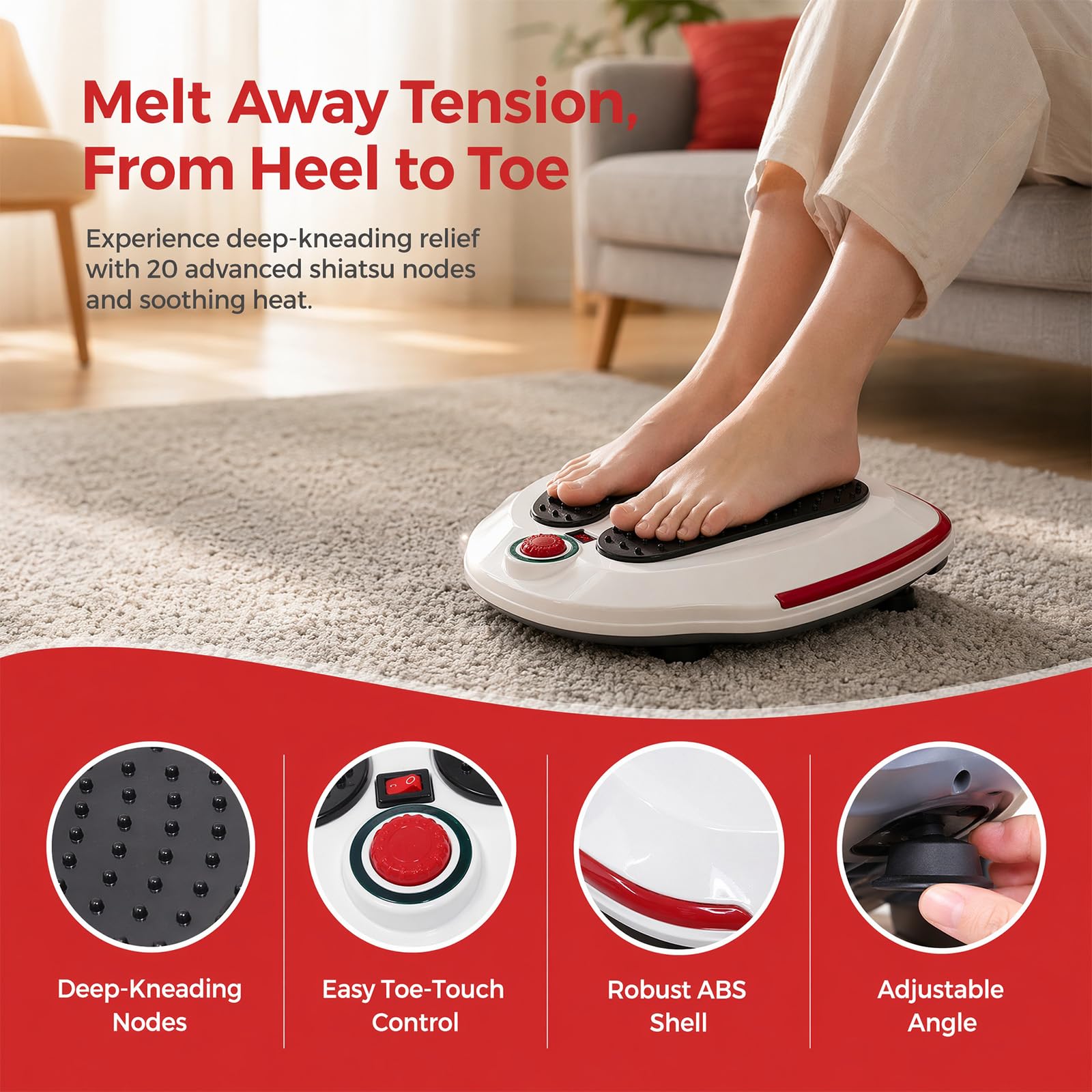 Masseur de pieds Stimulateur de circulation pour pieds et jambes, massage