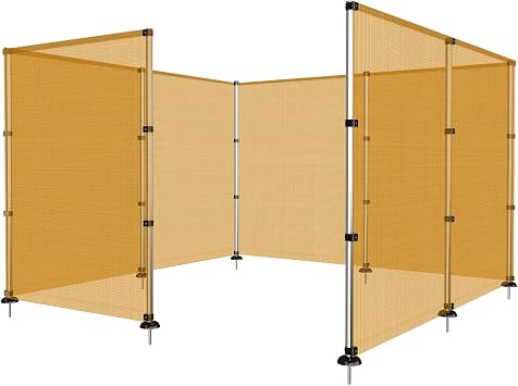 PATIO Outdoor Fence with Mesh Fabric Poles for Inground Pools Safety Dog Chicken Animal Temporary Fence Barrier Fencing for Deck Backyard Yard Cement Concrete Mount 4x2 Orange