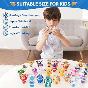 Super Wings Transformable Toy Dinosaur Tino Approx. 5 cm Large 2-in-1 Transformation Toy Dinosaur Toy for Children from 3 Years Boys Girls Green