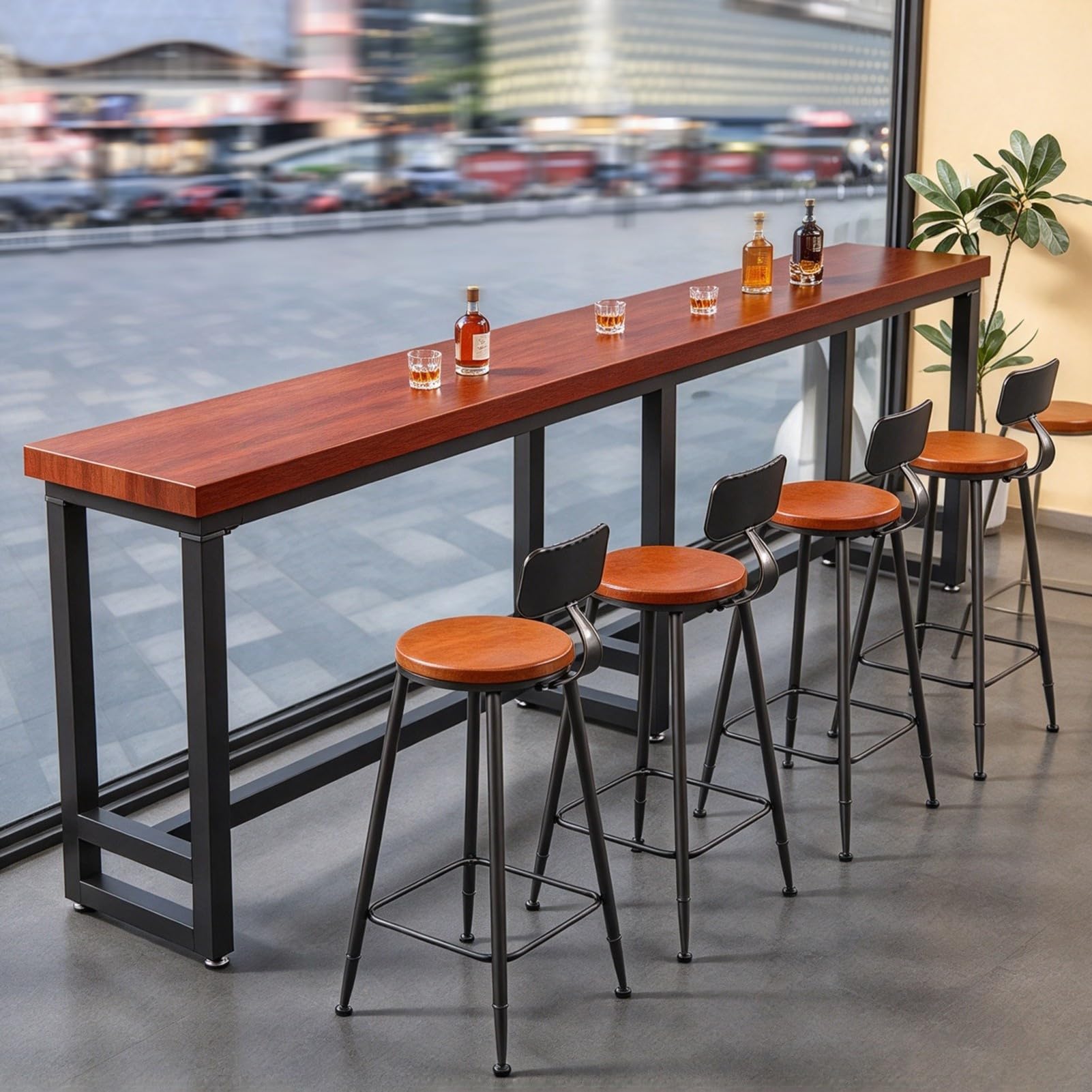 Table de Bar Industrielle à Hauteur de Comptoir for la Maison