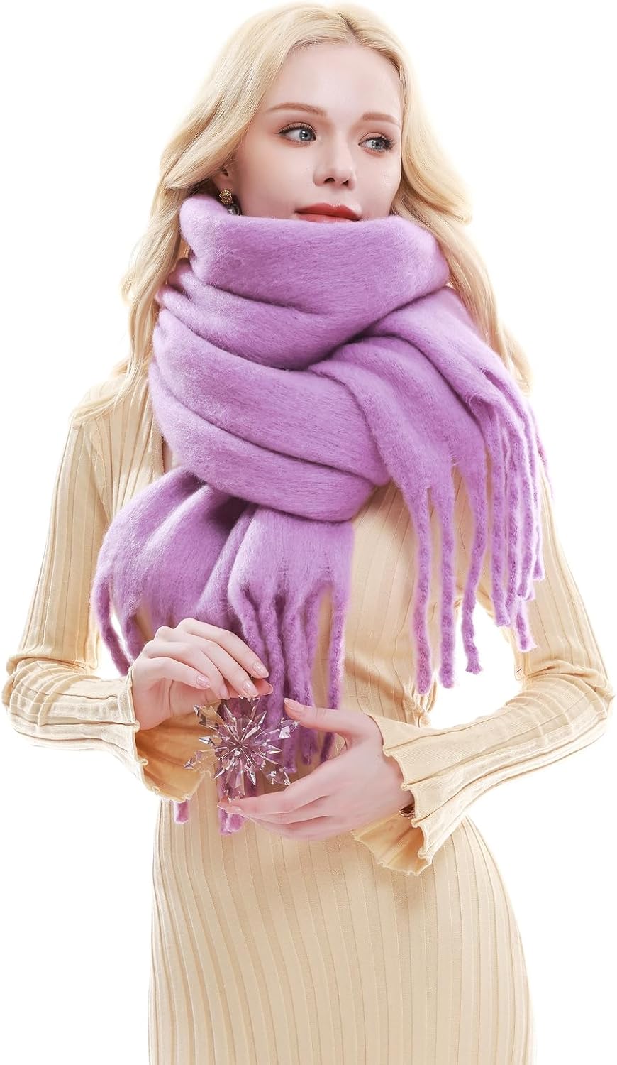 RIIQIICHY Chunky Scarf for Women Winter Warm Thick Scarves Oversized Blanket Scarf - Image 2