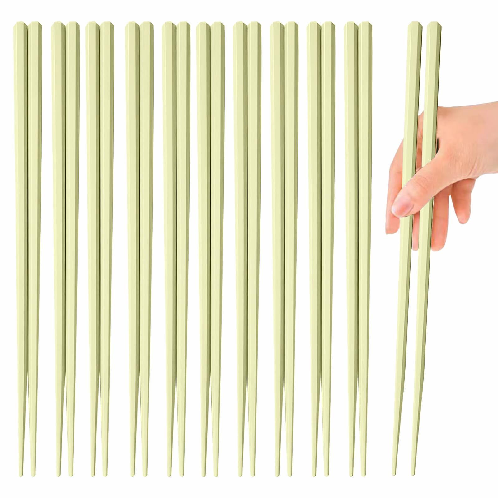 10 Pairs Fiberglass Chopsticks Reusable,Cute Reusable Chopsticks,9 Inch(Yellow Chop sticks reusable dishwasher safe?