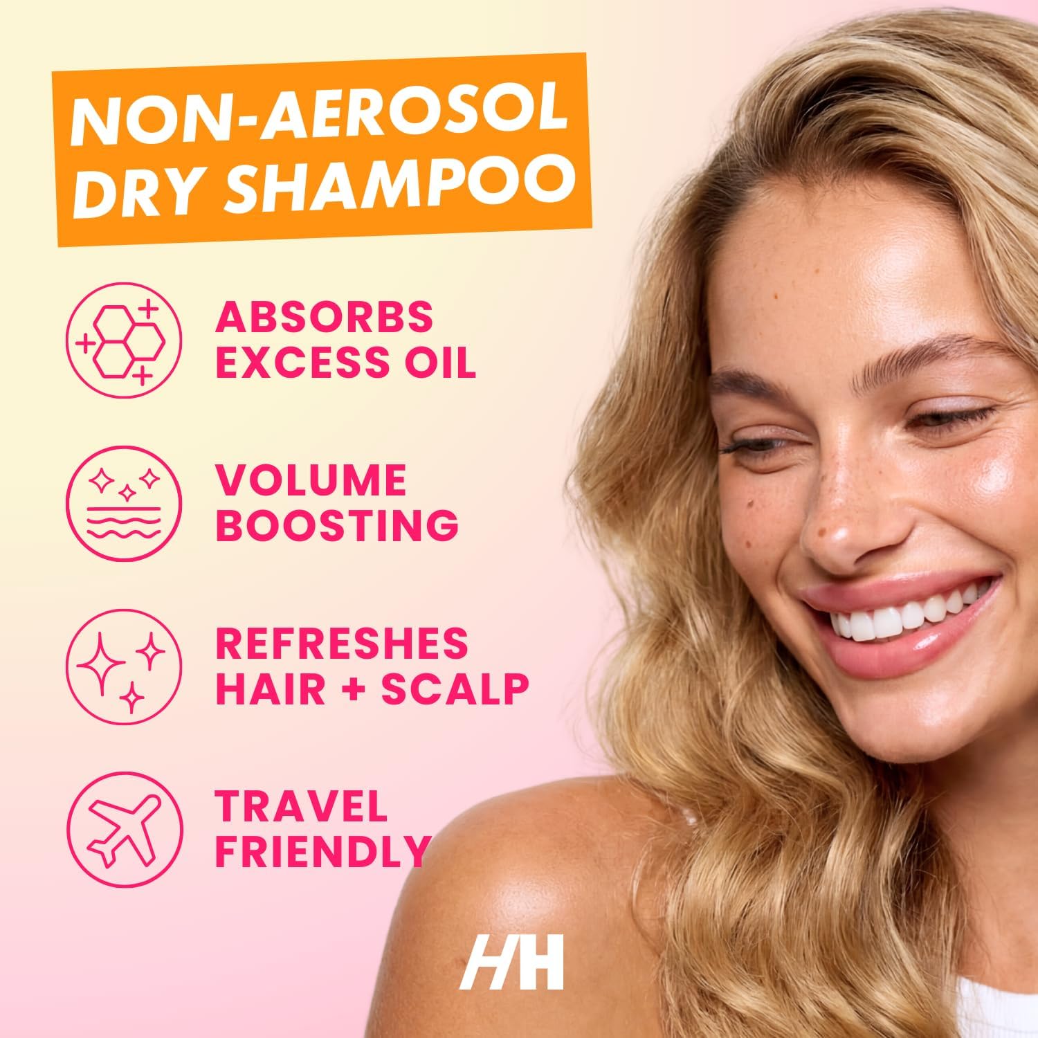 Handmade Heroes Champú seco sin aerosol en polvo | 1.8 onzas | 100% natural y vegano | Para cabello claro y cabello rubio