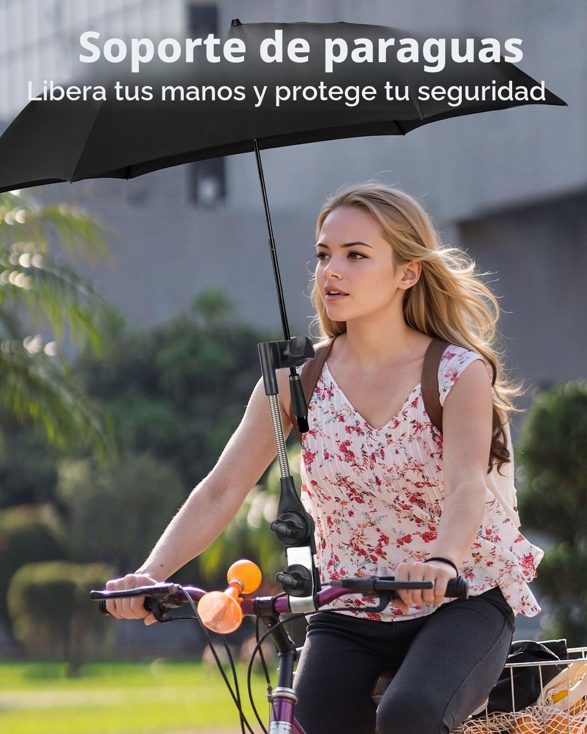 Soporte de paragua ajustable para andador, cochecito, scooter, accesorio universal para sombrilla, silla de playa y camping, bicicleta, silla de ruedas