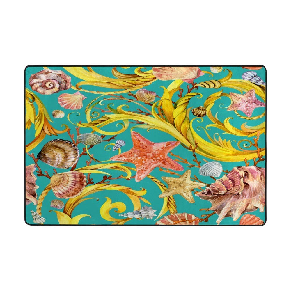 Tapis de salon bleu marine en velours premium au design exotique