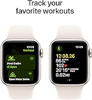 Vista 5 de Apple Watch SE (2ª generación) [GPS 40mm] Smartwatch con caja de aluminio Starlight y correa Starlight Sport S/M. Rastreador de actividad y sueño
