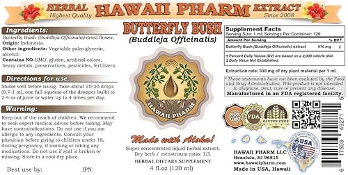 Miniatura 2 de Arbusto de mariposa, tintura Mi Meng Hua (Buddleja Officinalis), extracto líquido de flores secas, arbusto de mariposa, suplemento herbario de 2