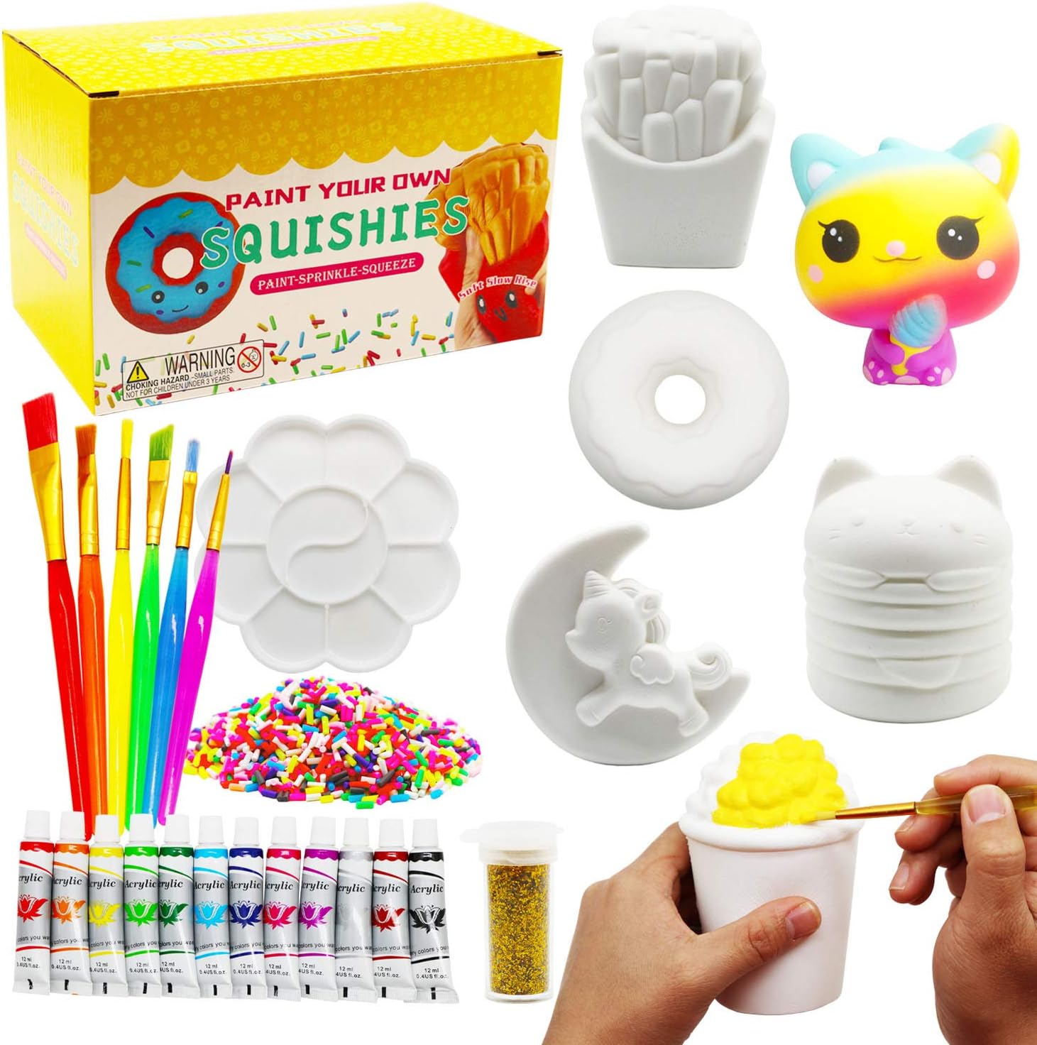 Korilave Squishies DIY Art Crafts Dessert Kits for Girls Gift, Paint Your Own Squishy Toy Jumbo Soft Slow Rising Stress Relief Fidget Toys for Ages 4 5 6 7 8 Kids(27Pcs) : Toys & Games