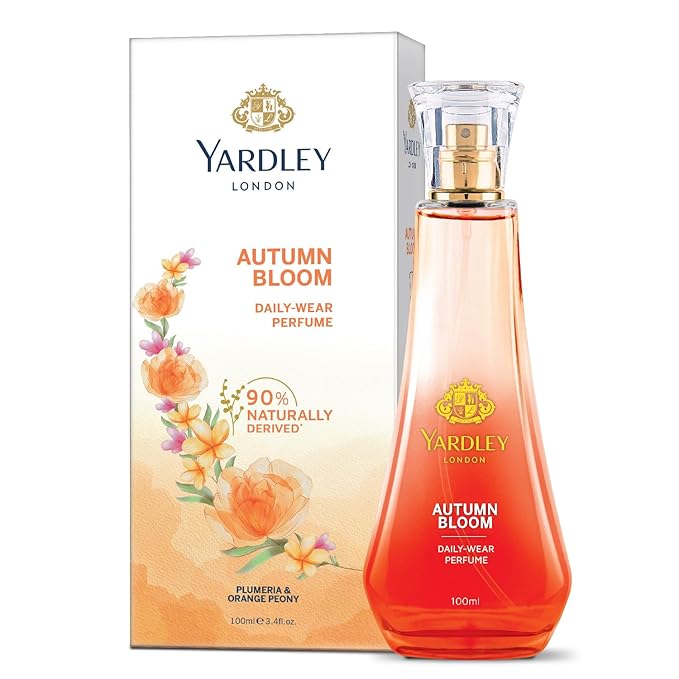 Yardley London Autumn Bloom Perfume Spray Floral Fruity Scent| 90% Naturally Derived| Plumeria & Orange Peony Perfume For Women| 100Ml