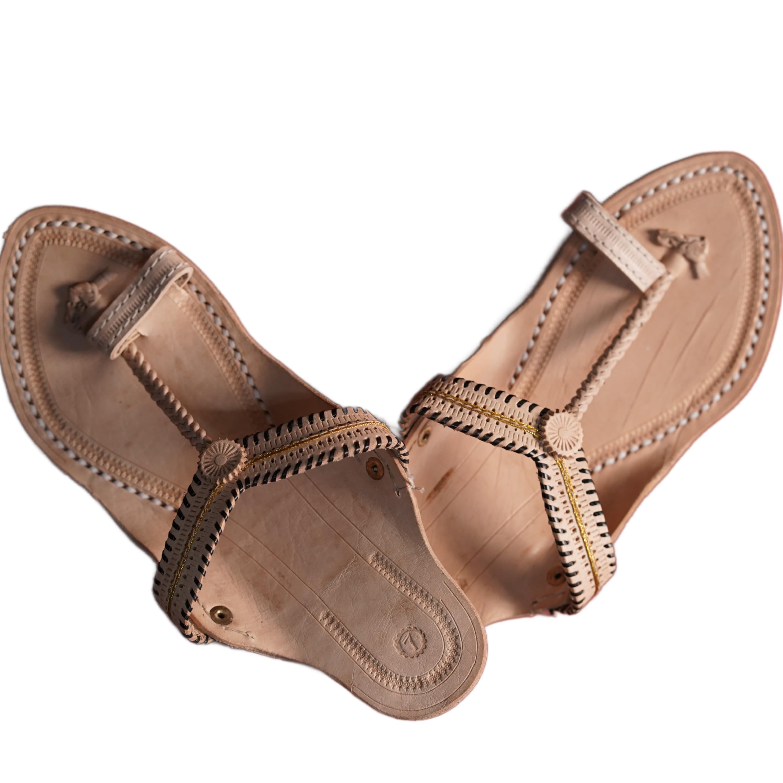 Leather Kolhapuri Chappals for Women with Heel - The Arrow | Stylish & Comfortable | Handmade by Local Artistans-image-48