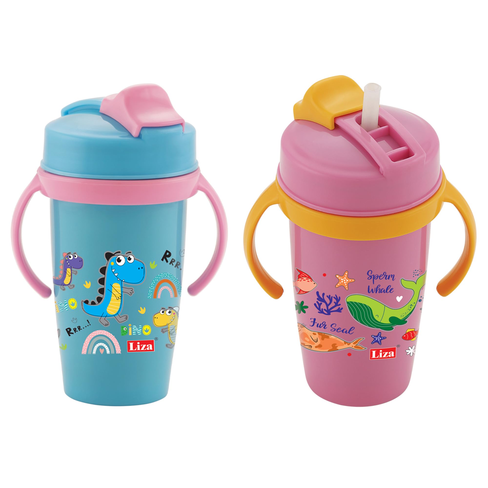 LUCIDO Snoozy Hot & Cold Insulated Stainless Steel Sipper Water Bottle for Baby Kids with Straw (Blue & Pink, 360 ml, Small) (B0D4LWPDGN) Amazon Price History, Amazon Price Tracker