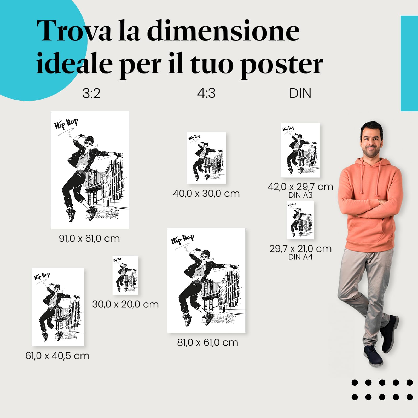 Postereck - 1012 - Poster hip hop, donna che balla musica New York USA - Stampa con Scritta, Decorazione da Parete, Quadri, Idea Regalo - Tela - 100,0 cm x 75,0 cm