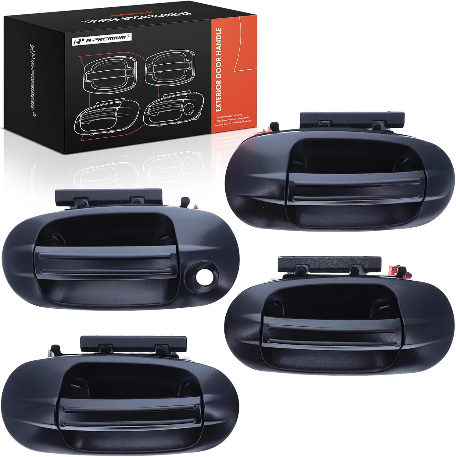 A-Premium Outside Exterior Door Handles Compatible with Ford Expedition 2003-2017, Textured Black, 4-PC Set, Front & Rear Driver and Passenger Side