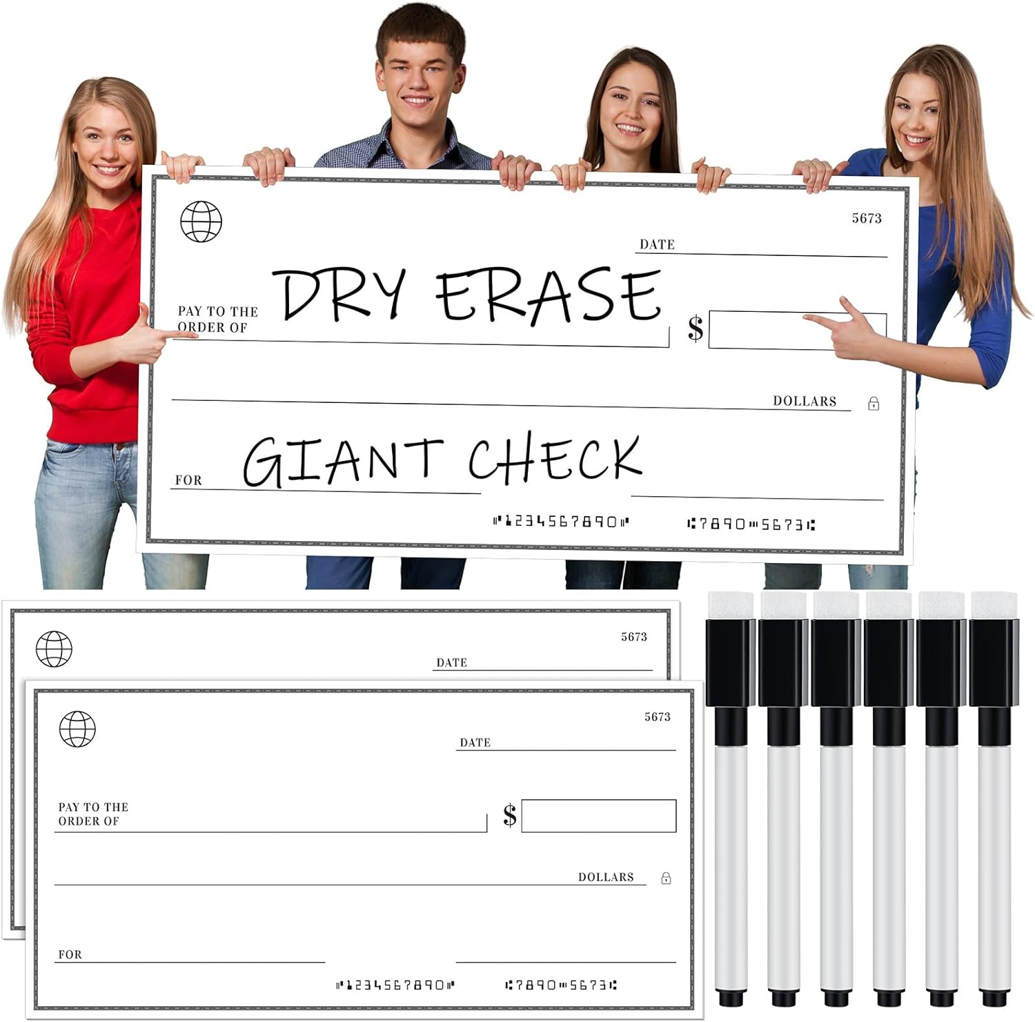 Honoson 8 Pcs Giant Check Big Check for Presentations Dry