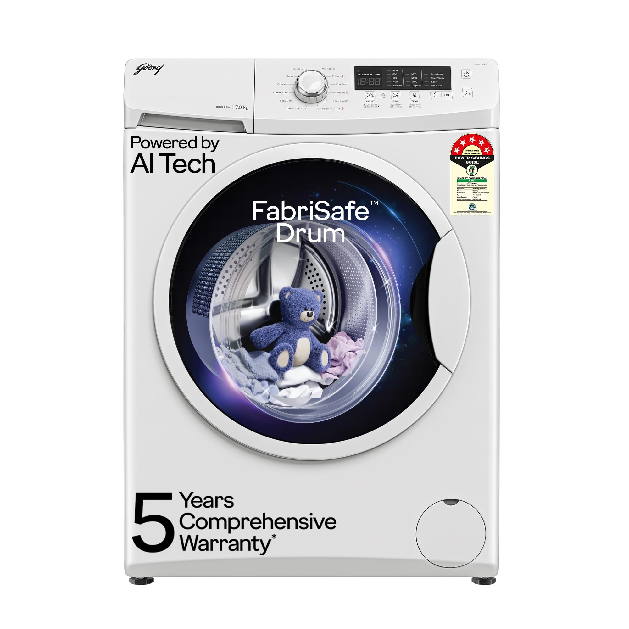 Godrej 7kg 5 Star AI Front Load Washing Machine (2024)
