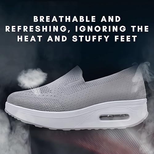 Miniatura 2 de Zapatos deportivos ortopédicos para mujer 2023 con amortiguación de aire, zapatos ortopédicos elásticos para diabéticos casuales para caminar