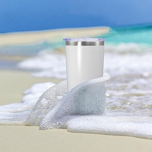 Miniatura 7 de Vaso de viaje de café de 20 onzas a granel con tapa, acero inoxidable de doble pared aislada al vacío, tazas con recubrimiento en polvo, para