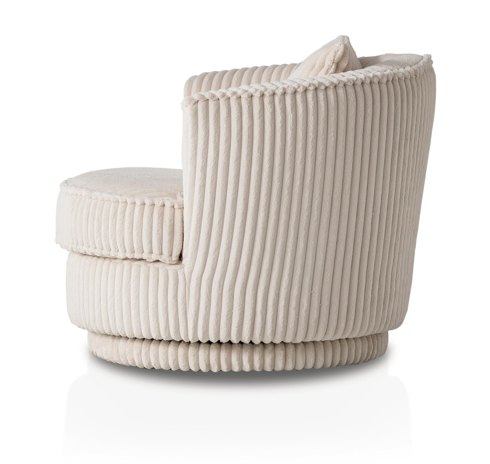 Sessel in beige/wollweiß Mega-Cord Drehsessel 360° drehbar inklusive Kissen Comfy (Wollweiß)