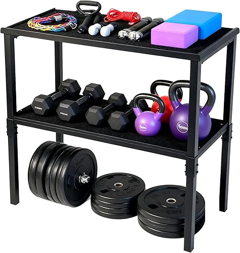 Estante de almacenamiento para equipos de fitness, estante para mancuernas para pesas rusas y equipos de yoga, 0.197 in de alta elasticidad que