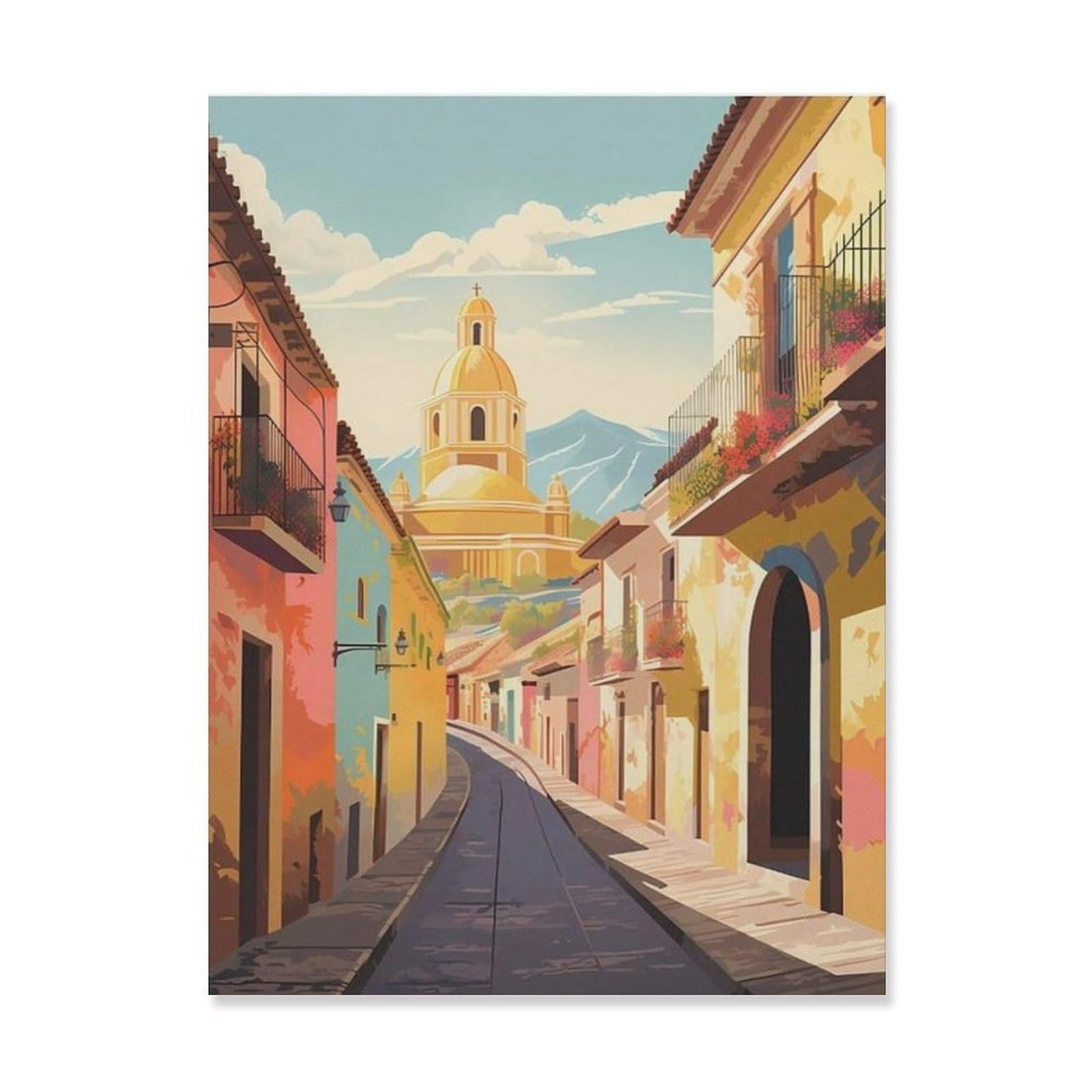 Vintage Metal Tin Sign，Guatemala Antigua Guatemala(20x30cm）