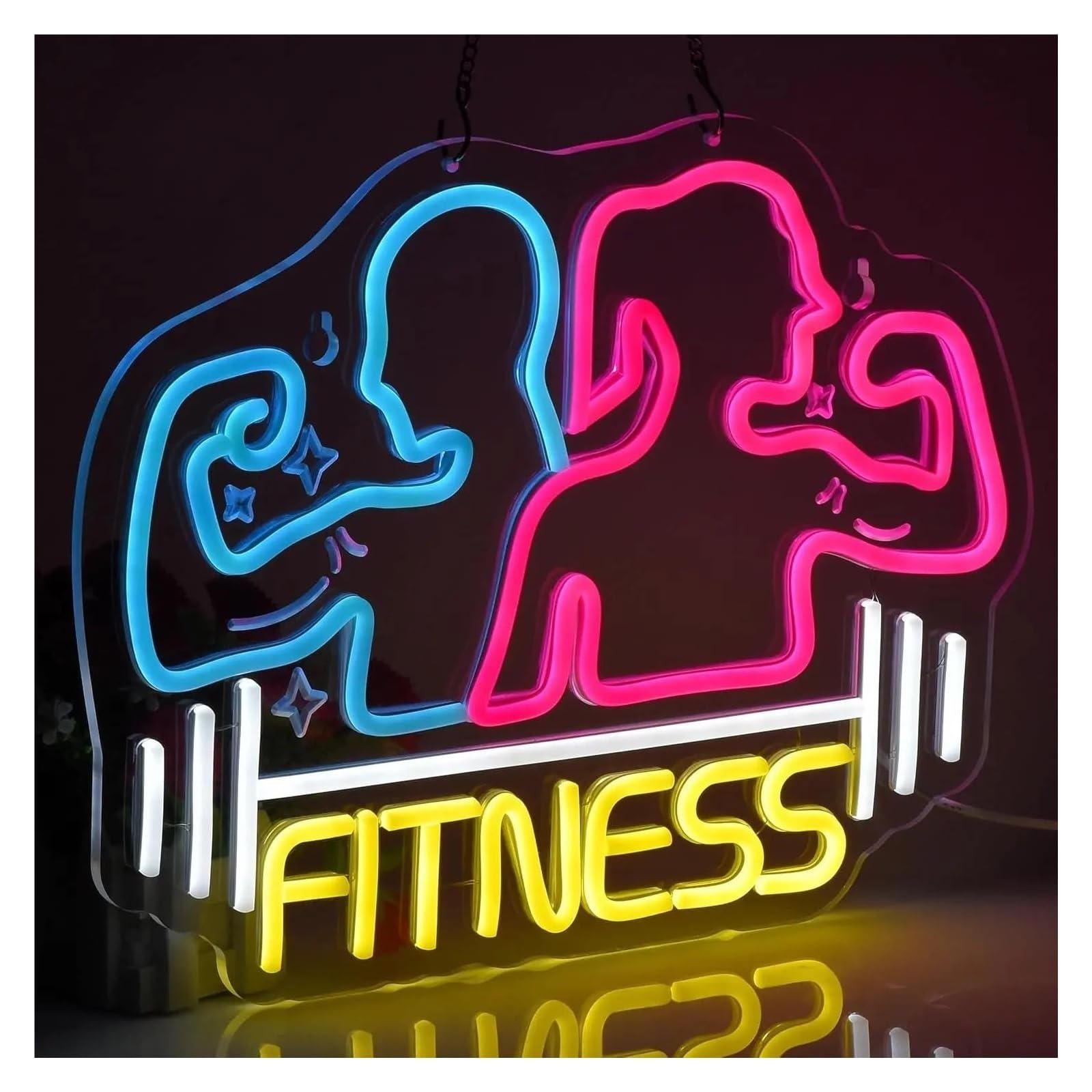 Insegna luminosa al neon Fitness per insegna al per neon per luce LED alimentata tramite per USB per palestra
