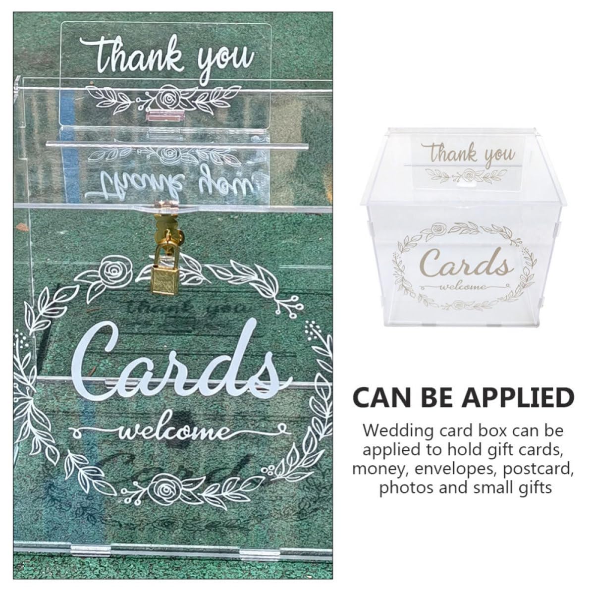 Elegante Schloss Hochzeitskartenbox mit Acryl Großem Fassungsvermögen zur Aufbewahrung von Fotos und Erinnerungen für Hochzeit und Hochzeit und Party