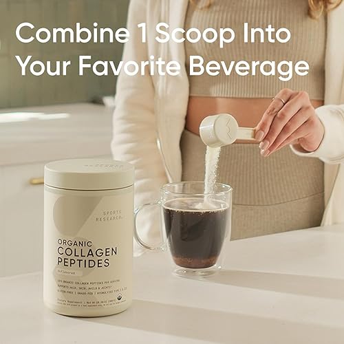 Vista 76 de Sports Research Péptidos de colágeno premium en polvo y té verde matcha orgánico, suplemento de proteína de colágeno en polvo con matcha japonés