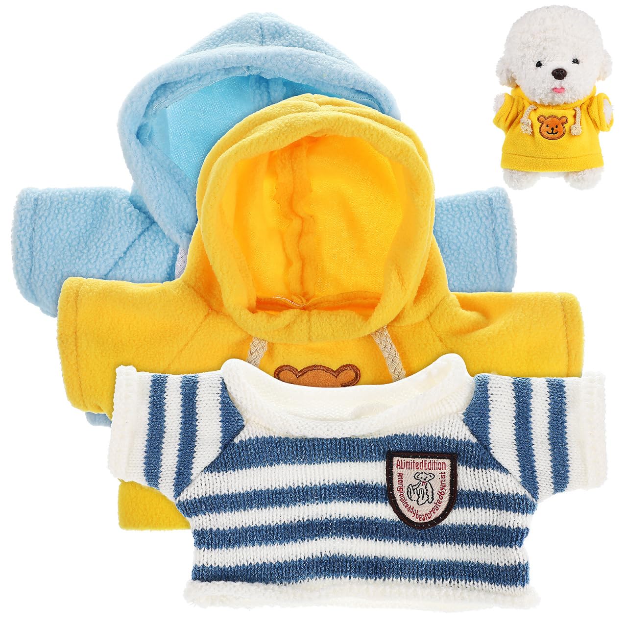Abaodam Toy Clothes for Stuffed Animals 3pcs Bear Sweater Set Plush Toy Dresses Dolls Costume Interactive and Playful Design