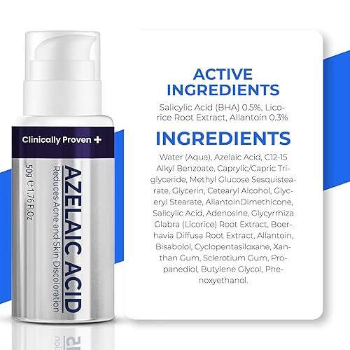 Miniatura 2 de Crema para el acné de ácido azelaico 15 para la cara, alivio del enrojecimiento, tratamiento de rosácea para la cara, alivia el acné, la