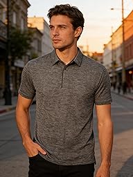 Polo da golf da uomo, traspirante, a maniche corte, casual, leggera, alla moda