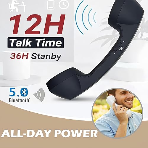 Miniatura 2 de Teléfono retro 2026, nuevo teléfono retro con cable, receptor de mango fijo para celulares, videoconferencias, llamadas, reuniones (azul)